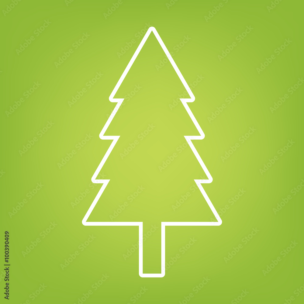 Fototapeta premium New year tree line icon