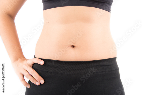 Body of woman mother with fat around tummy