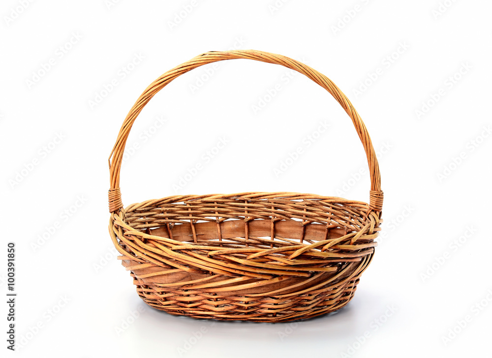 wicker basket isolated on white background wicker basket isolated on white background