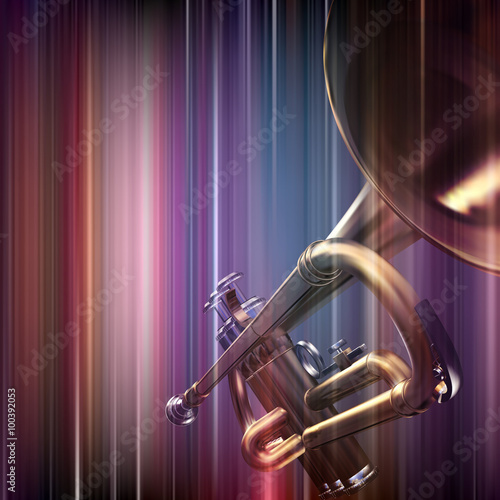 abstract grunge background with trumpet