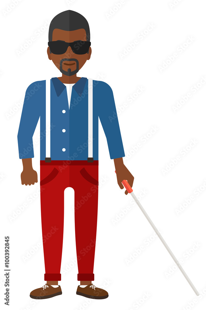 Blind man with stick. Blind man with stick.