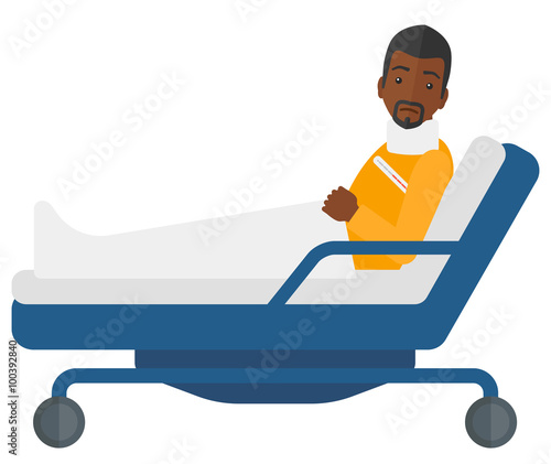Patient lying in bed.