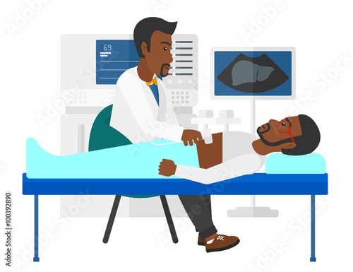 Patient under ultrasound examination.