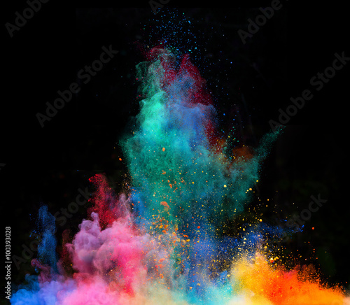 Launched colorful powder.