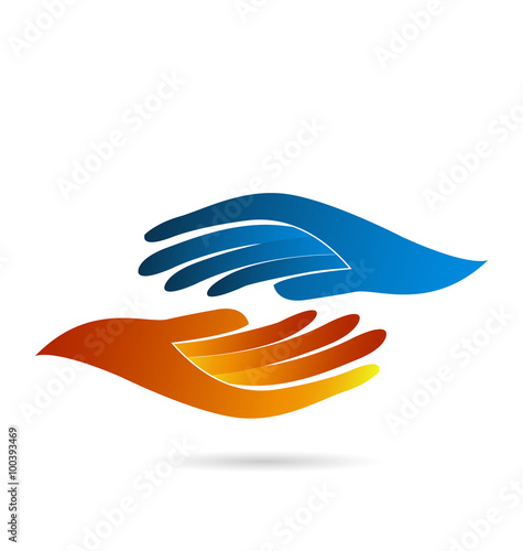 Handshake business logo vector