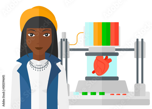 Man with three D printer.