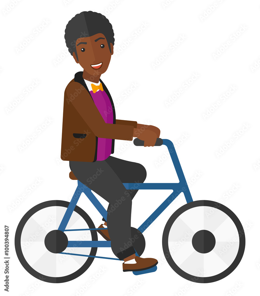 Man riding bicycle. Man riding bicycle.
