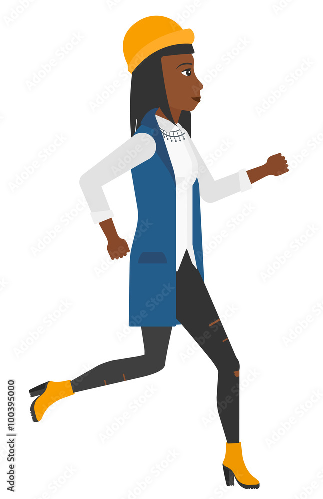 Happy woman jogging.