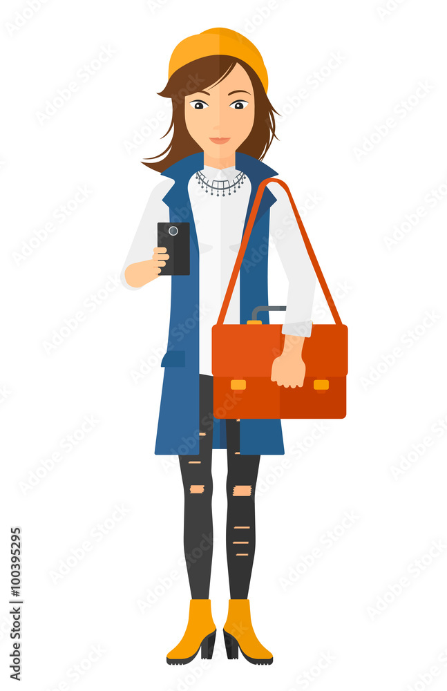 Woman using smartphone. Woman using smartphone.