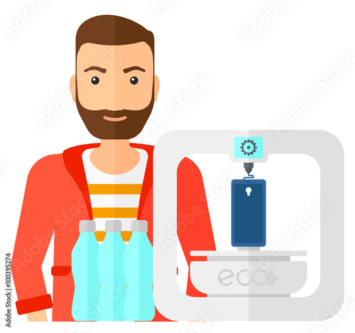 Man with three D printer.