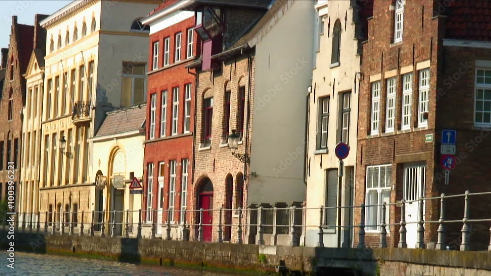 Buildings lining a canal in Brugge, Belgium. Buildings lining a canal in Brugge, Belgium.