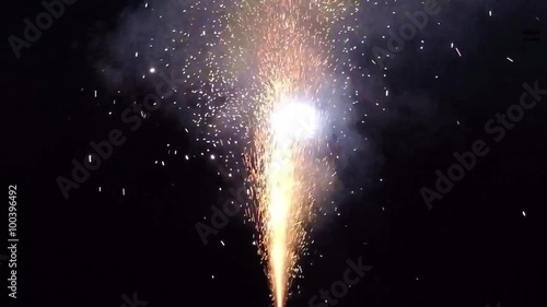 exploding firework slow motion - sparkling fire macro