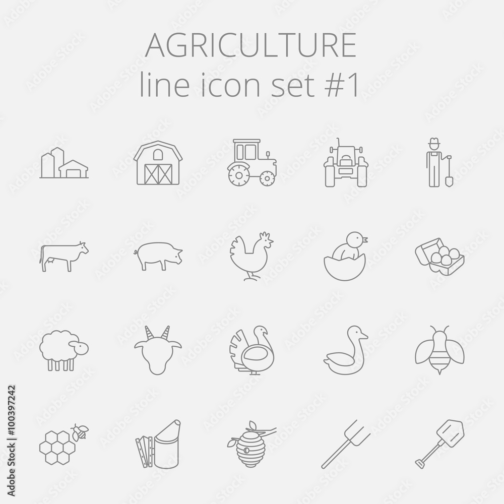 Agriculture icon set. Agriculture icon set.