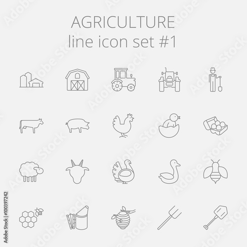 Agriculture icon set.