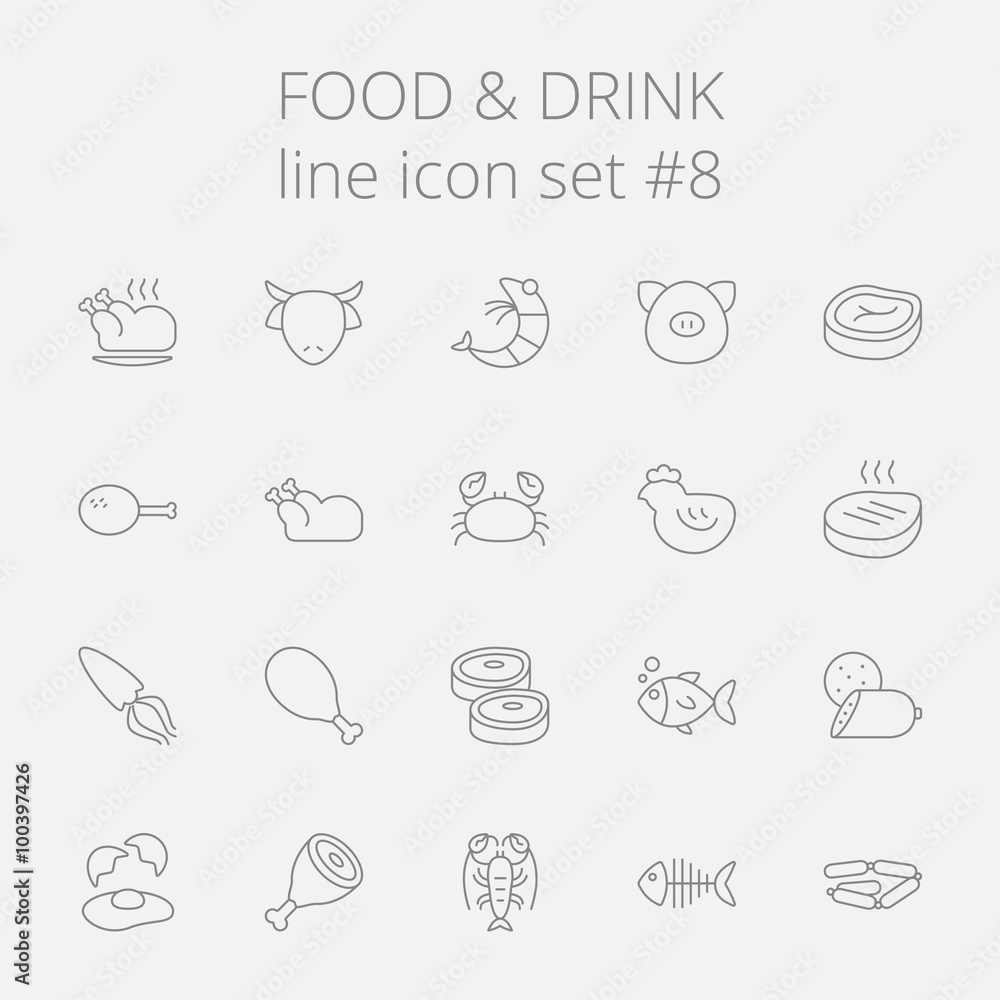 Food and drink icon set.