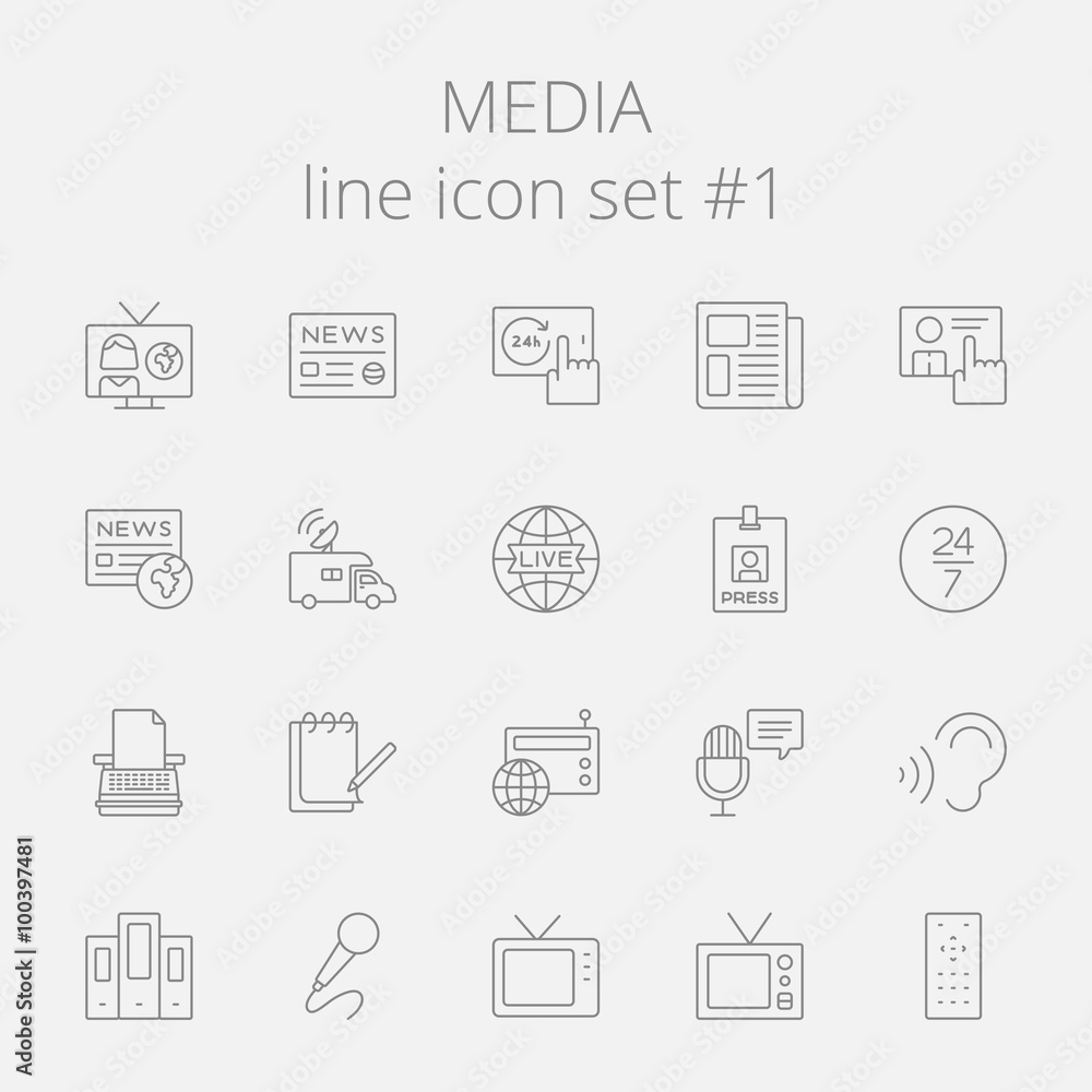 Media icon set.
