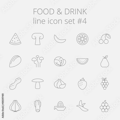 Food and drink icon set.