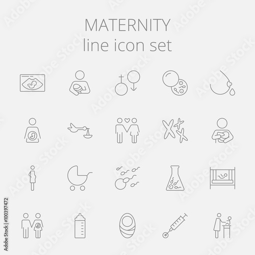 Maternity icon set.