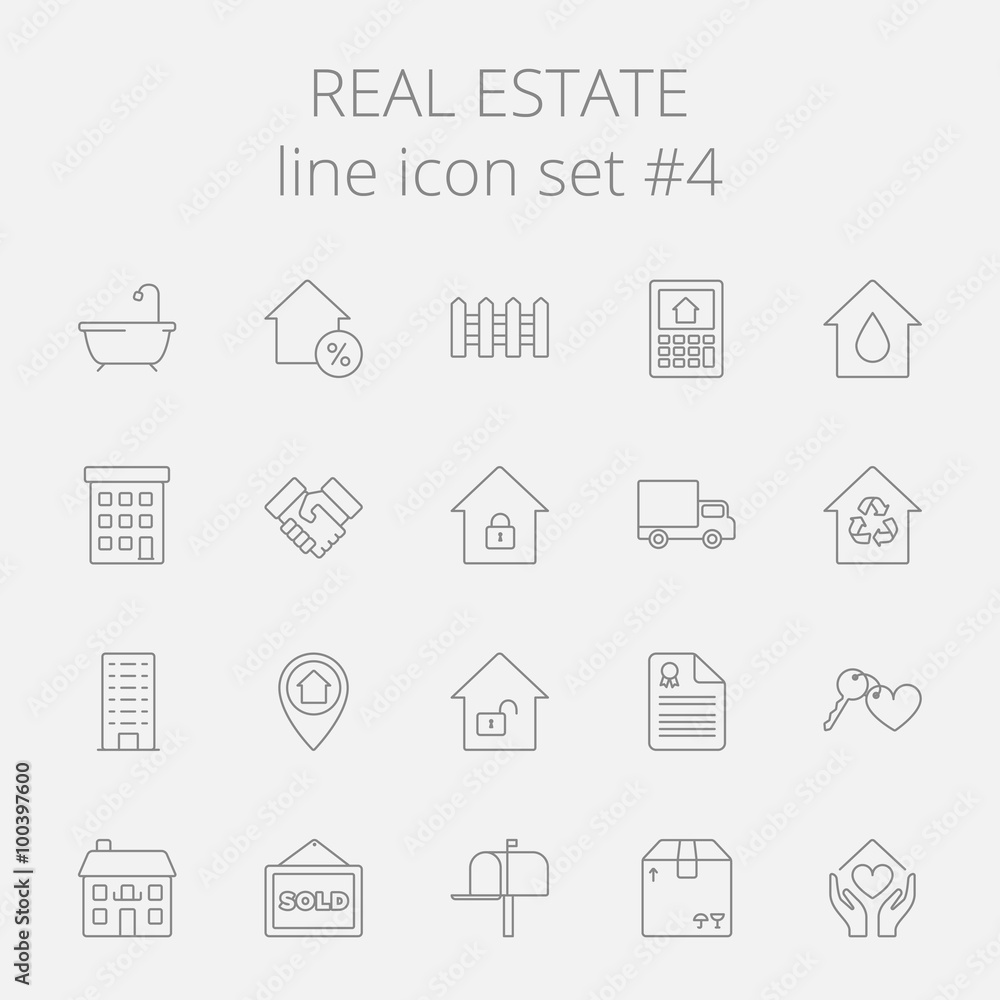 Real estate icon set. Real estate icon set.