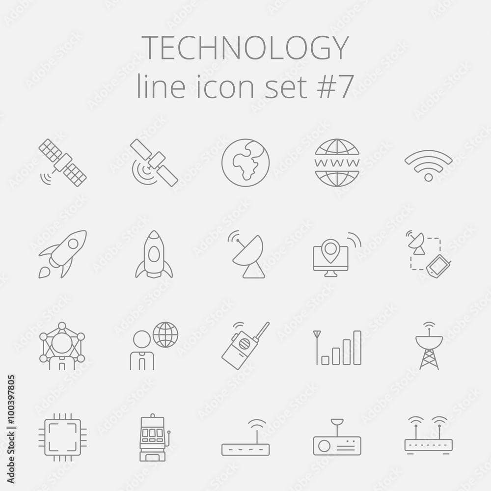 Technology icon set. Technology icon set.