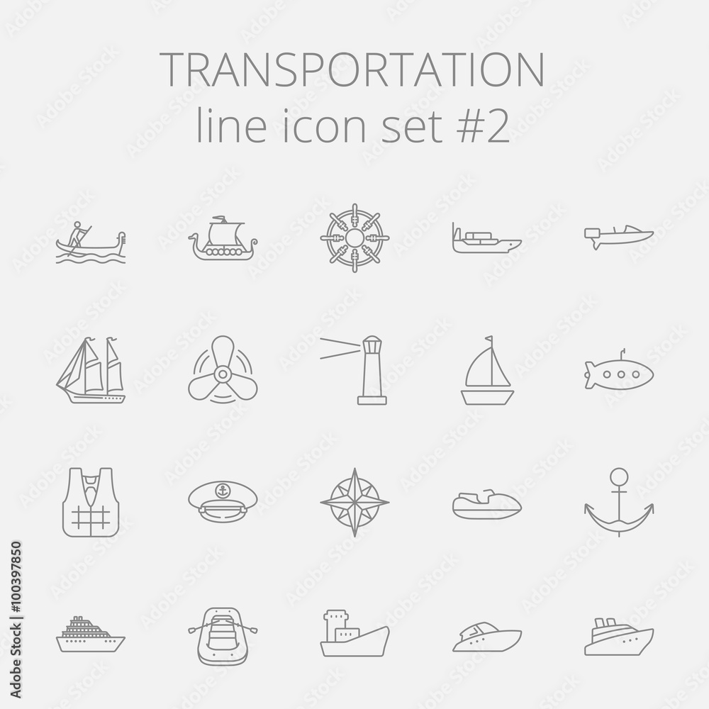 Transportation icon set. Transportation icon set.