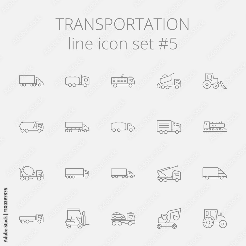 Transportation icon set. Transportation icon set.