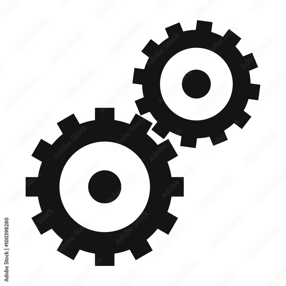 Gear wheels black simple icon