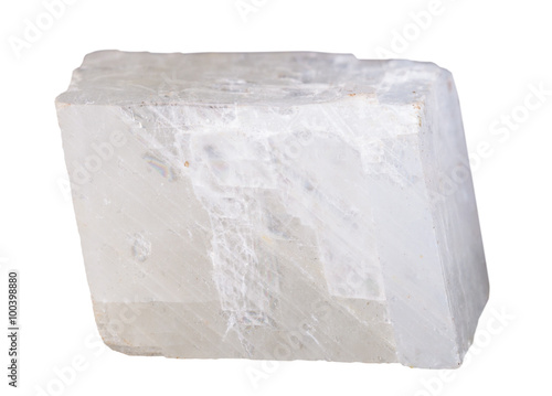 white calcite mineral stone isolated