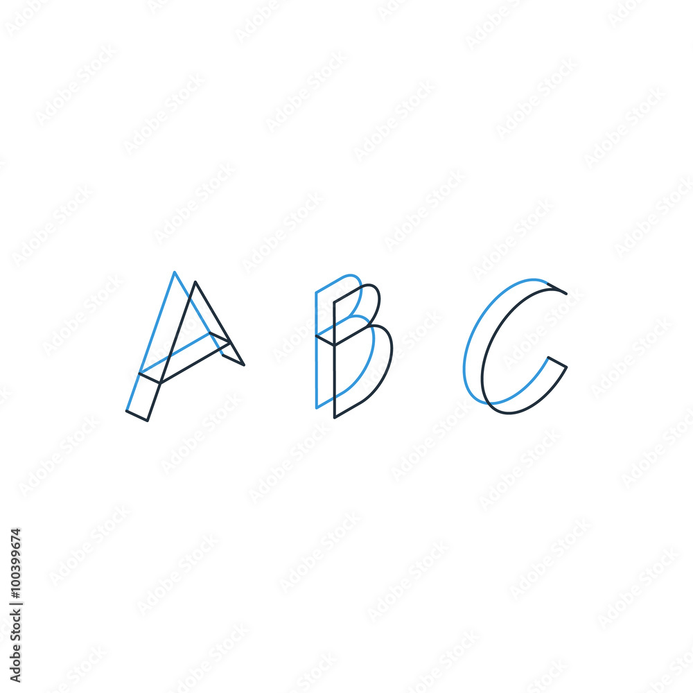 Isometric monoline letters Isometric monoline letters