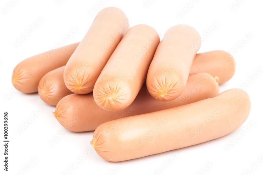 Sausages isolated on white background