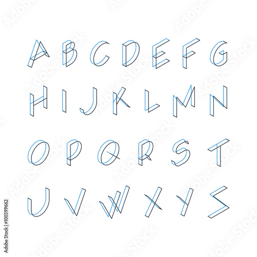 Isometric monoline letters