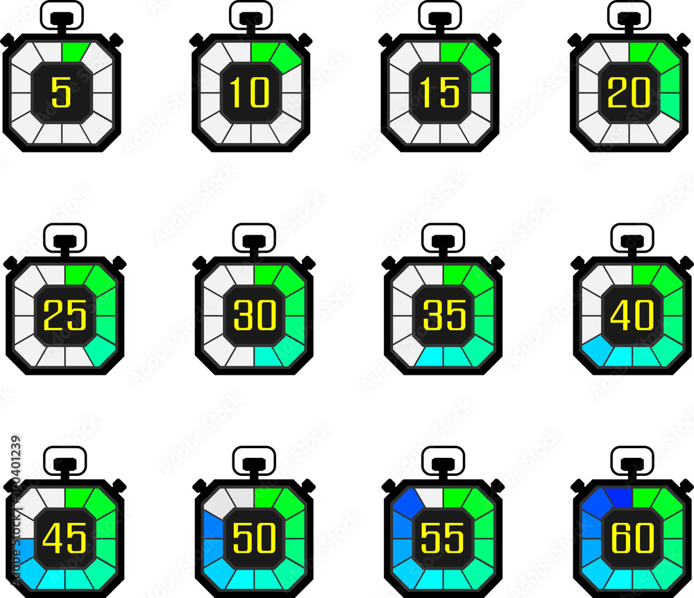 Stopwatch icon set Stopwatch icon set