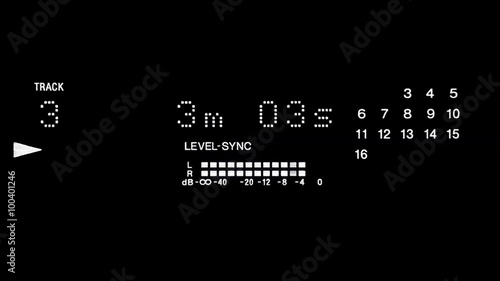 Digital Information Display sound level and track number on the CD player