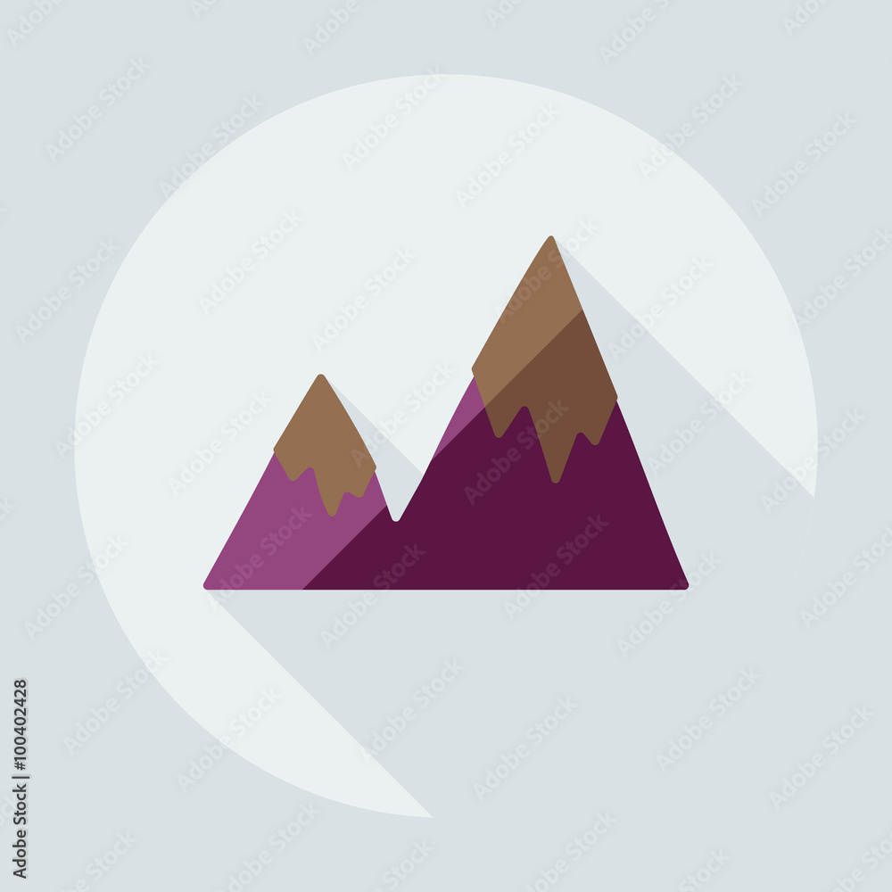 Flat modern design with shadow icons mountains Flat modern design with shadow icons mountains
