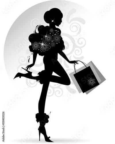 Elegant woman Shopping in pants