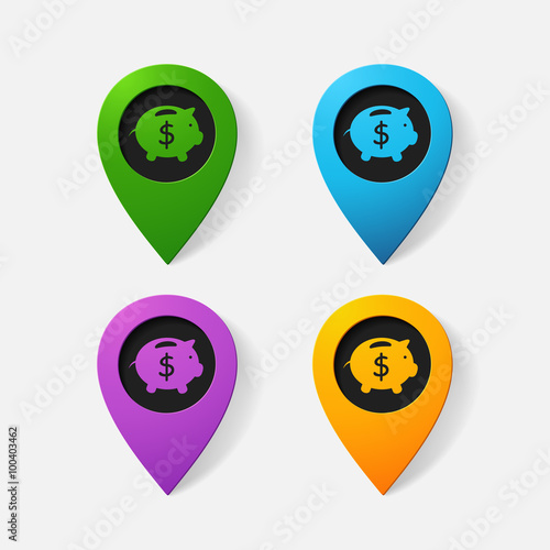 Free Download Realistic color pointer: moneybox. pig - GFXLoad