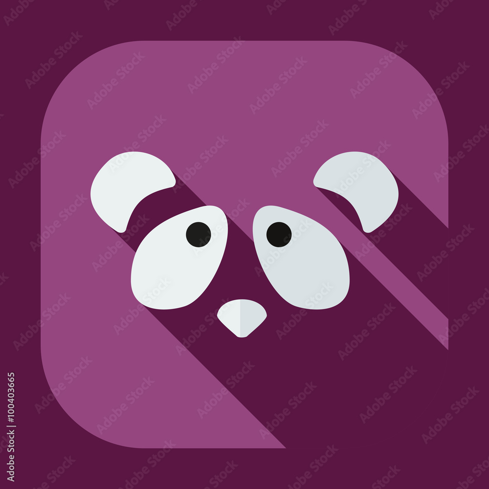 Flat modern design with shadow icons pandas Flat modern design with shadow icons pandas