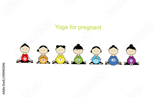 Pregnant yoga, women group for your design
