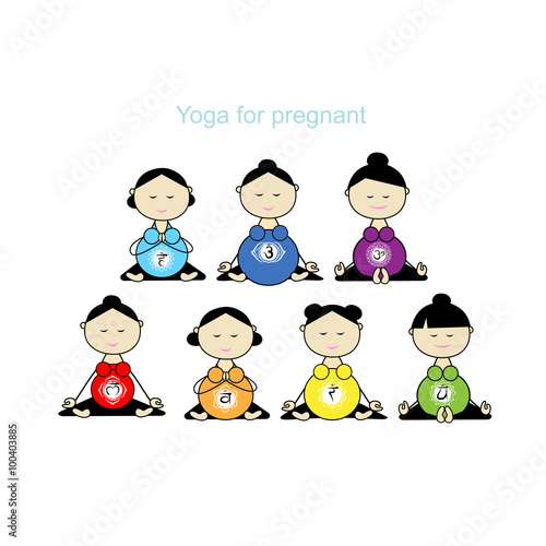 Pregnant yoga, women group for your design