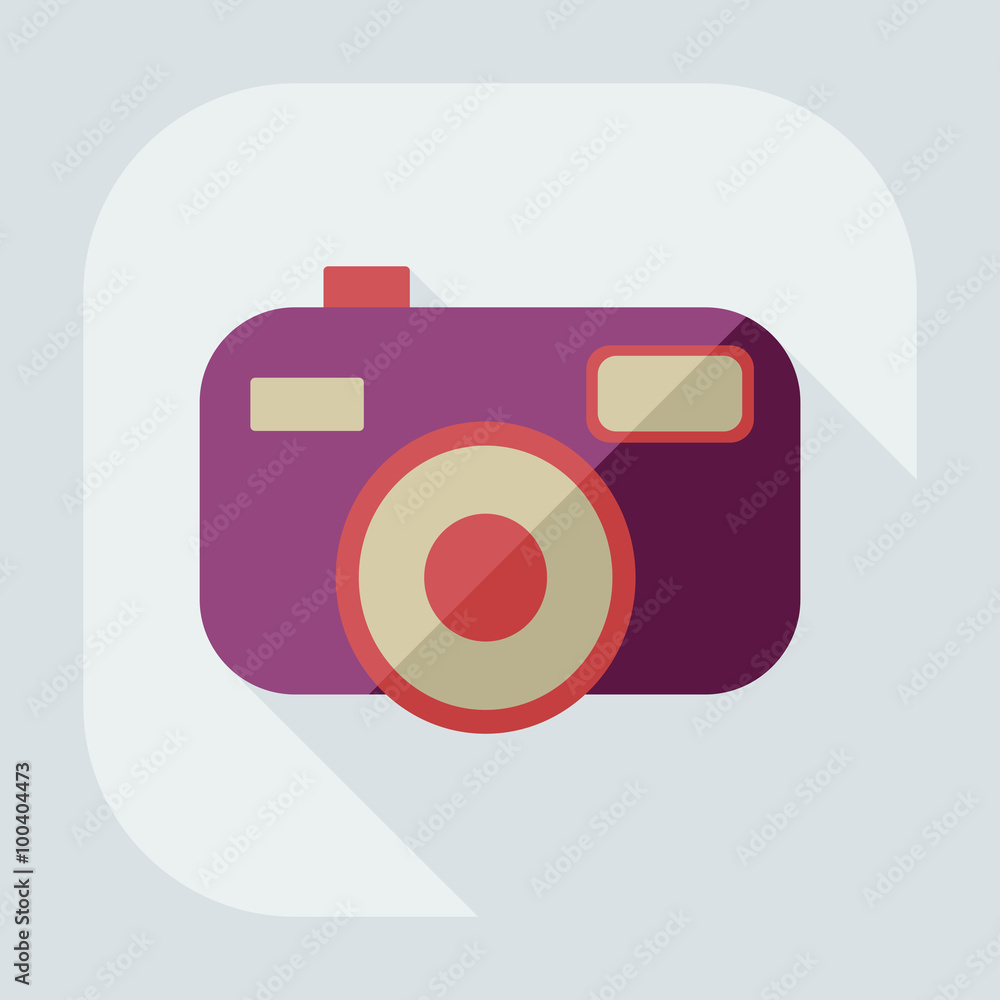 Flat modern design with shadow camera icon Flat modern design with shadow camera icon