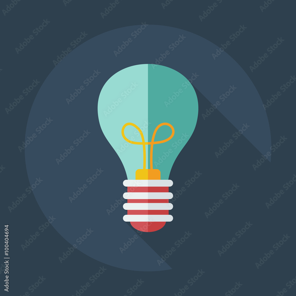 Flat modern design with shadow Icon lightbulb Flat modern design with shadow Icon lightbulb