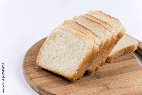 Toast bread on the wooden board