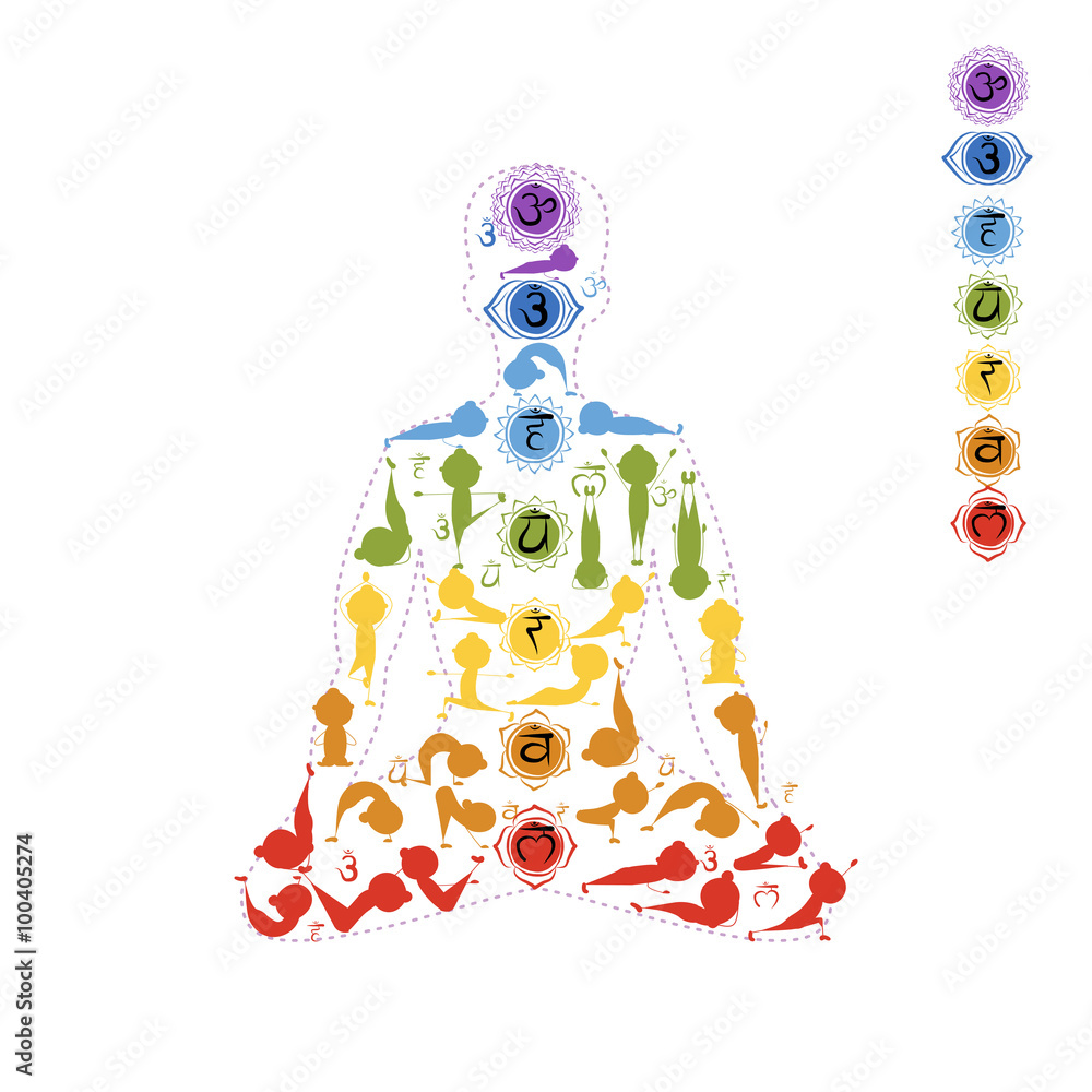 Yoga lotus pose made from asanas for your design Stock Vector | Adobe Stock