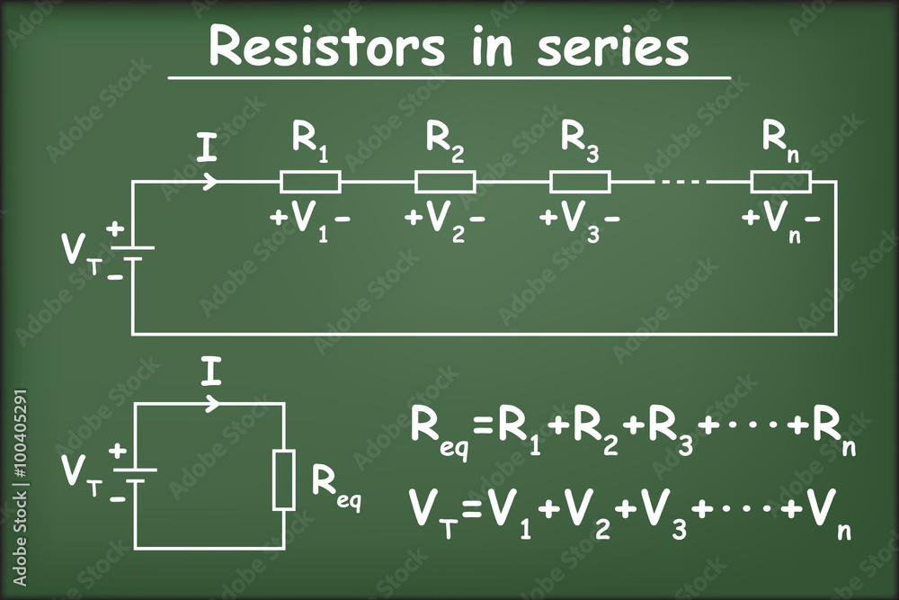 Association of resistors in series. Resistor, voltage and current in