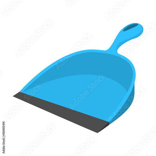 Dustpan blue cartoon icon