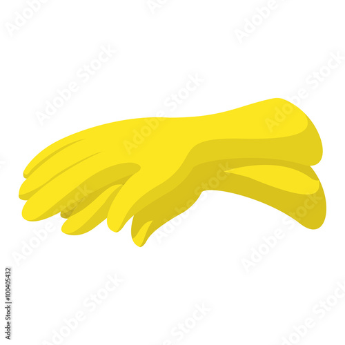 Rubber yellow gloves cartoon icon