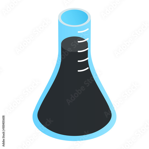 Test tube with oil isometric 3d icon