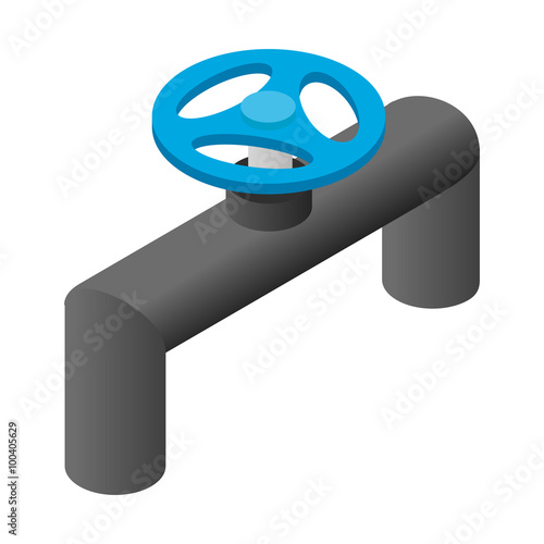 Pipeline valve stopcock isometric 3d icon
