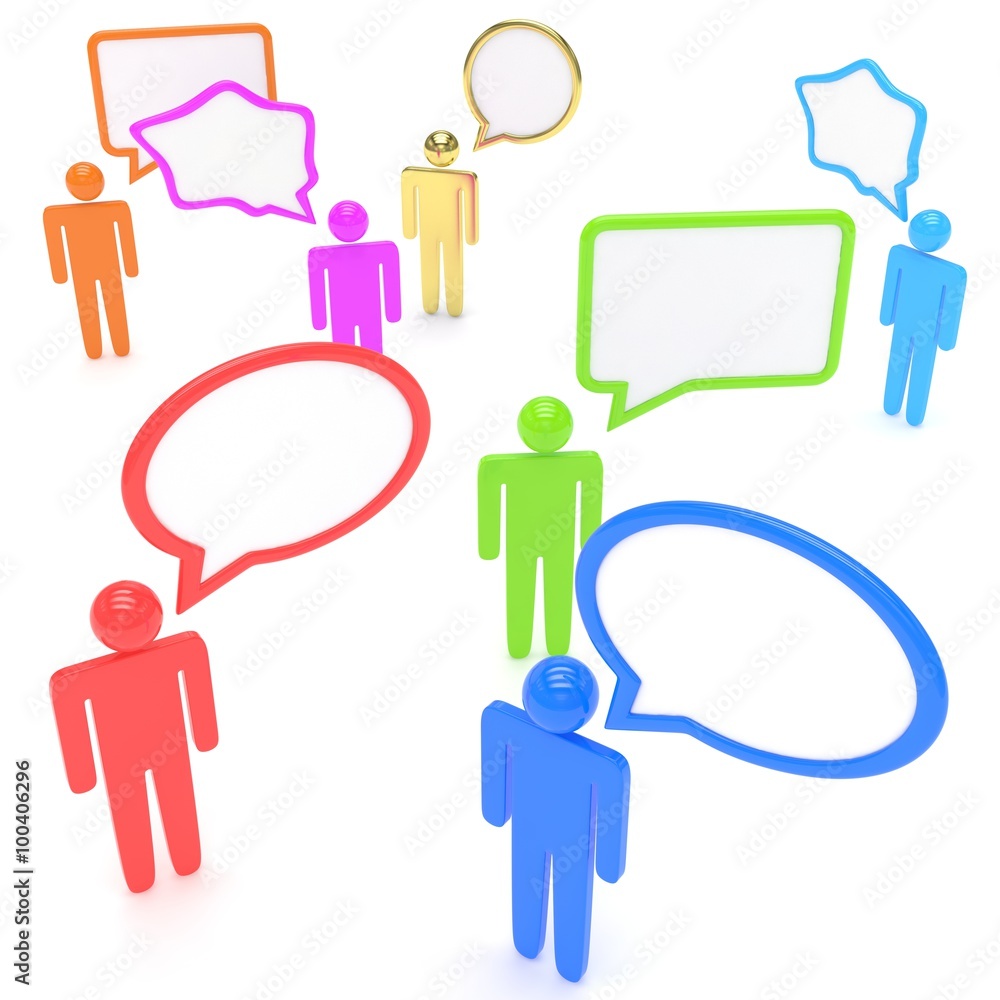 people with talk bubbles isolated over a white background people with talk bubbles isolated over a white background
