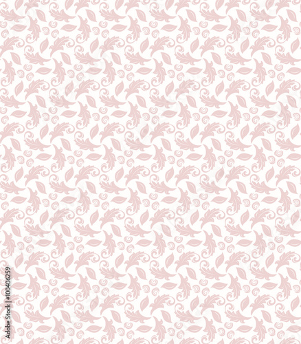 Floral vector pink ornament. Seamless abstract classic fine pattern
